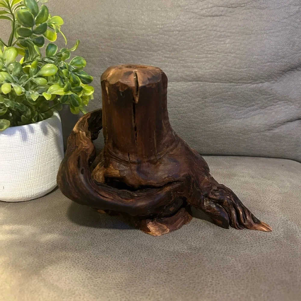 50%offw❤️ 8” redwood driftwood art sculpture handcrafted Signed Cam 3-23